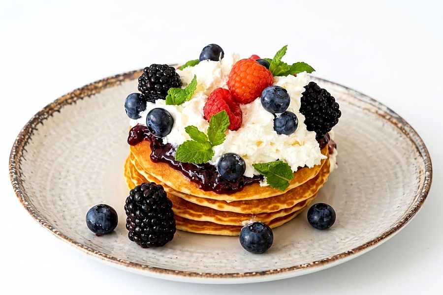 Pancakes de frutos del bosque